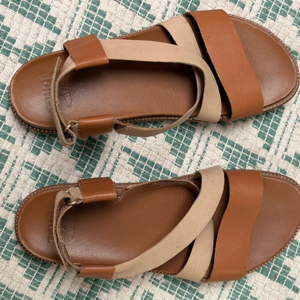 Brown and Tan Women's Sandals